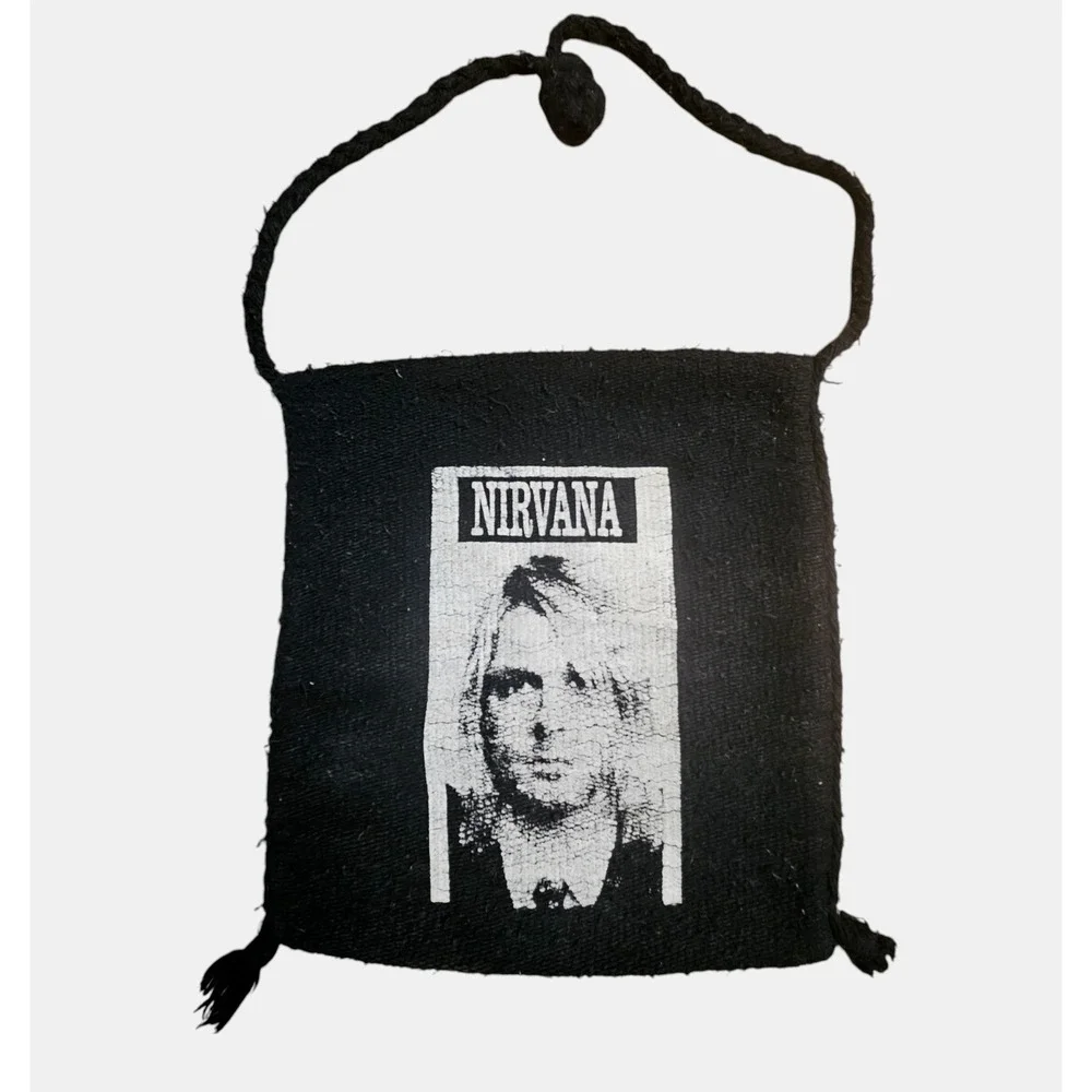 Vintage Nirvana Kurt Cobain‎ Sling Purse Bag Decor 90s Grunge Punk Soundgarden